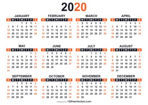 Editable Printable Calendar 2020 Free