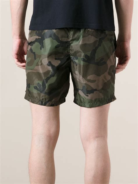 Lyst Valentino Camouflage Print Swim Shorts In Green For Men