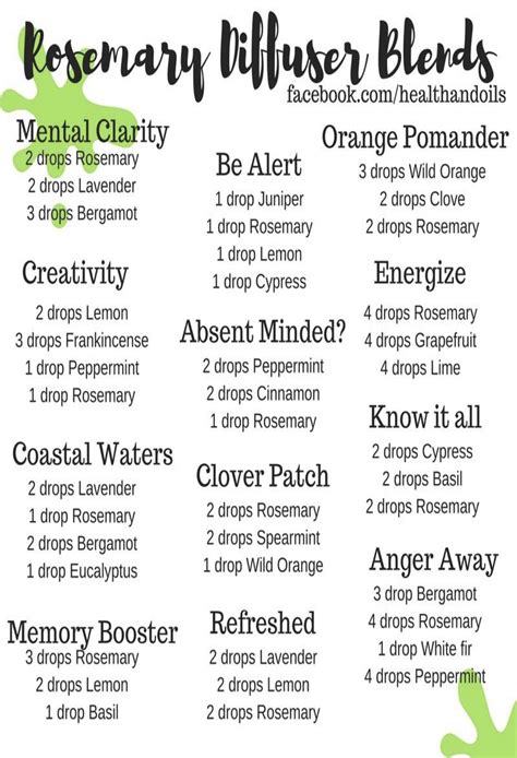 Rosemary Diffuser Blends Essential Oil Diffuser Blends Essential