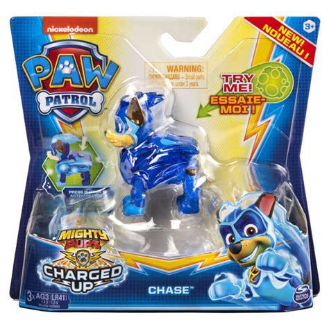 Paw Patrol Mighty Pups Charged Up Chase Collectible Figure With Light