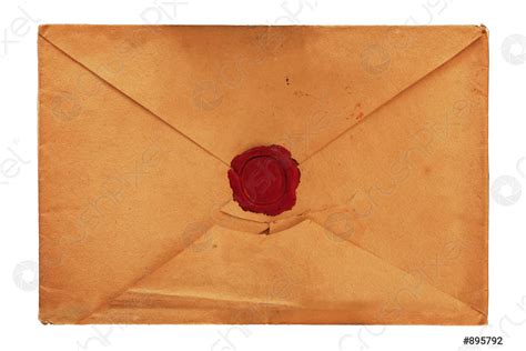 Old Vintage Paper Envelope With Red Sealing Wax Stock Photo 895792