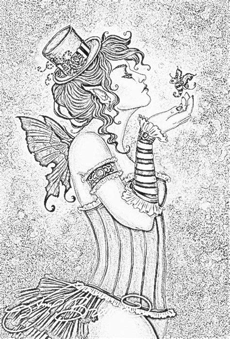 Steampunk coloring book 1 & 2 snels, nick on amazon.com. Goth fairy to color | Fairy coloring pages, Steampunk ...
