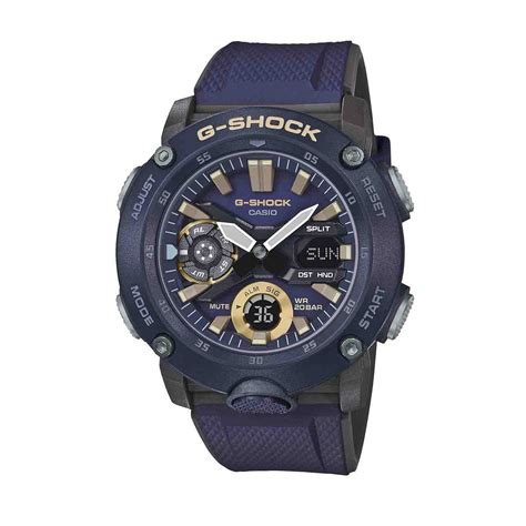 All our watches come with outstanding water resistant technology and are built to withstand extreme. Casio G-Shock G-Carbon Blue Watch - Model #GA2000-2A