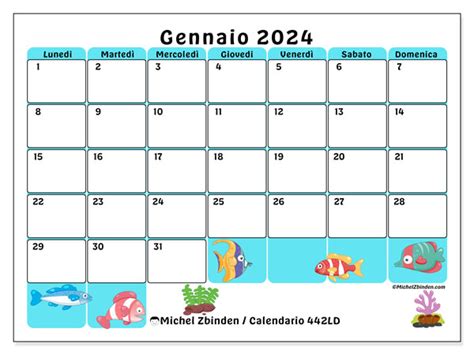 Calendario Gennaio 2024 442ld Michel Zbinden Ch