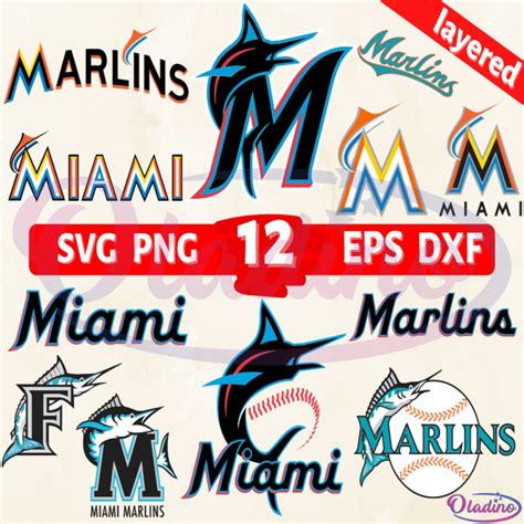 Miami Marlins Bundle Svg Digital File Mlb Svg Marlins Logo Svg