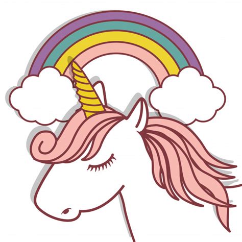 Freesvg.org offers free vector images in svg format with creative commons 0 license (public domain). Cute unicorn and rainbow icon Vector | Premium Download