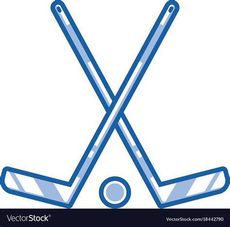 Crossed Hockey Sticks Outline Icon Royalty Free Vector Image