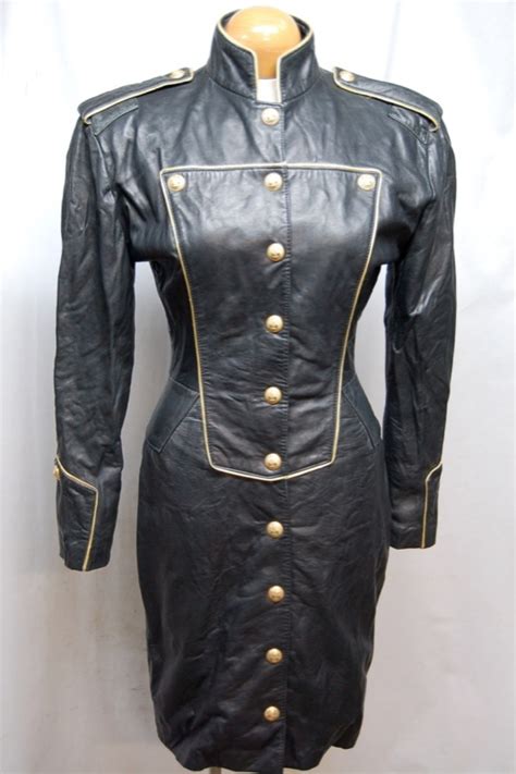 Ebay Leather Vintage 1980s North Beach Leather Military Dress