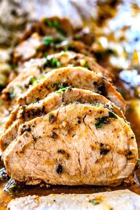 This simple recipe is a show stopper! BEST Baked Pork Tenderloin with Garlic Herb Butter | Baked ...