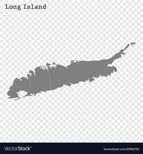 High Quality Map Long Island Royalty Free Vector Image