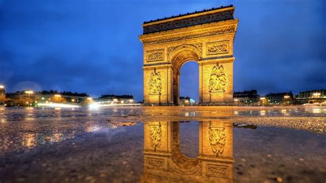 Full Hd Wallpaper Arc De Triomphe Paris Night Desktop