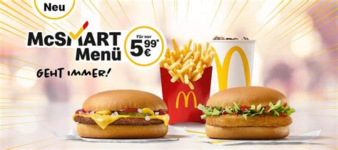 McSmart Menü 2 Burger aus Cheese- und Chickenburger eine mittlere