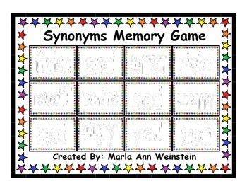 Synonyms Memory Game | Memory games, Review games, Memories
