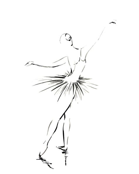 Ballerina Print Minimalist Art Print Ballet Drawing Ink Drawing Art