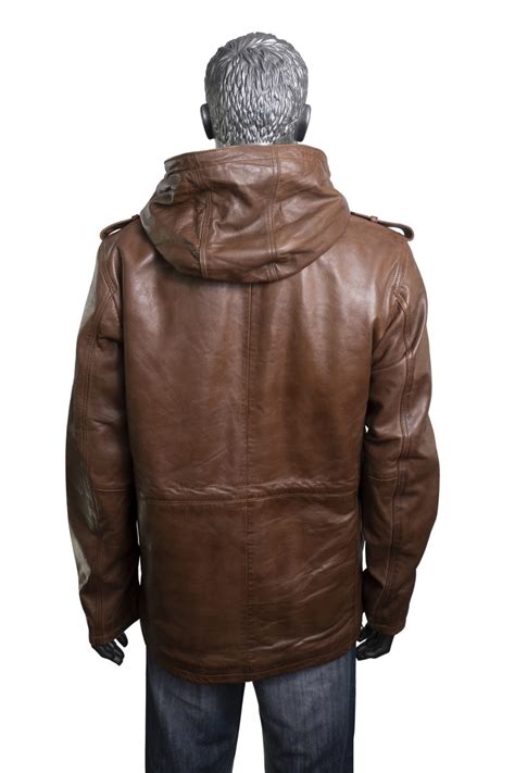 Mens Tan Leather Parka Jacket Radford Leather Fashions Quality