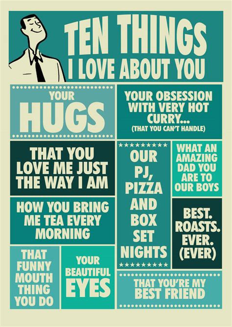 Ten Things I Love About You Personalised Print For Him By Tea One