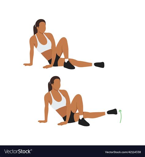 Woman Doing Inner Thigh Lifts Exercise Flat Vector Image