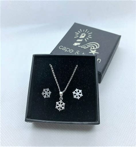 Snowflake Necklace And Earring Set