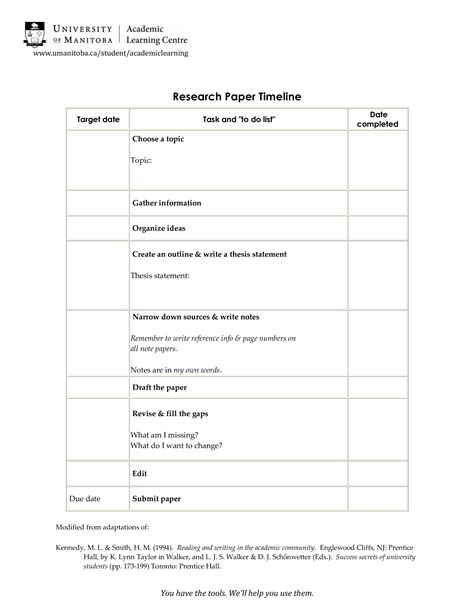 Timeline Of Research Paper Templates At