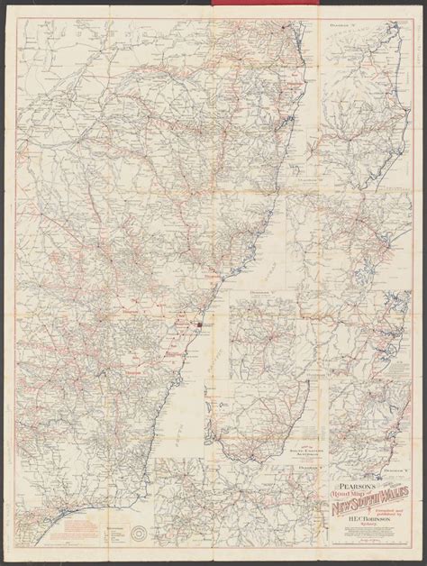 Pearsons Road Map Of New South Wales Between 1916 And 1922 Australia