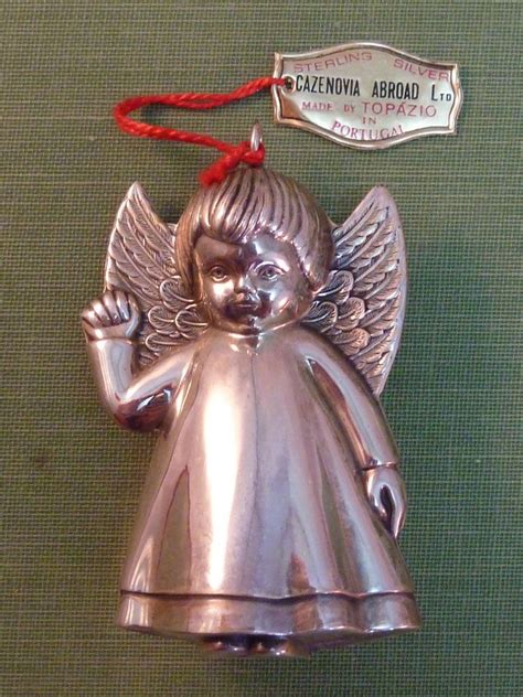 Cazenovia Abroad Sterling Silver Standing Angel Christmas Ornament