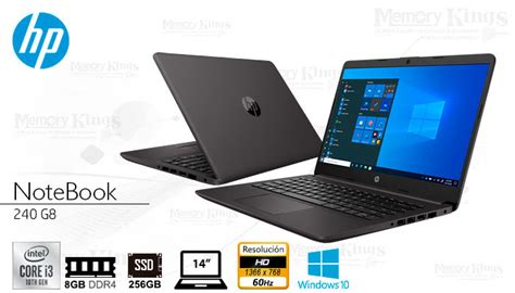 Laptop Core I3 1005g1 Hp 240 G8 825614 W10 Memory Kings Lo Mejor