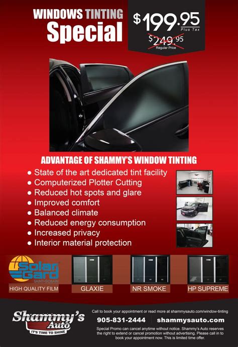 Window Tinting Special Poster0219 07 2016 Shammys Auto Detailing