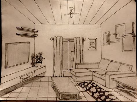 One Point Perspective Living Room Sketch Bryont Blog