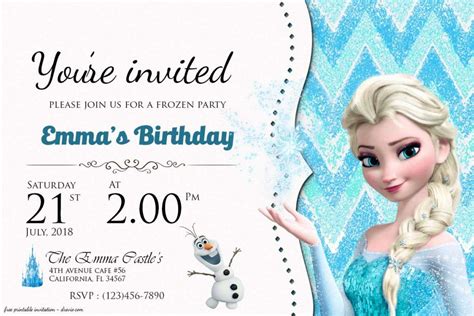 Editable Birthday Template Instant Download Elsa Party Snowflake