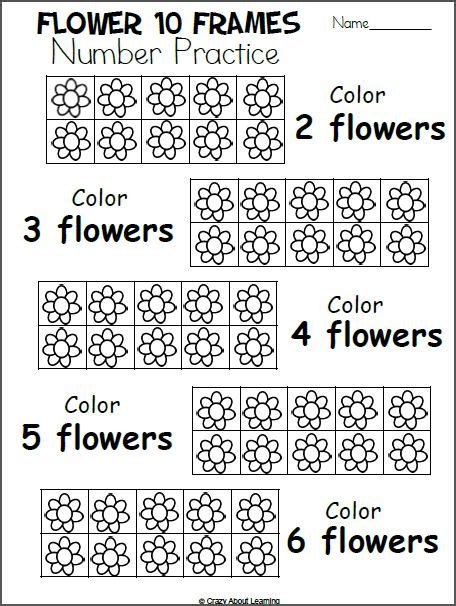 Free Spring Math Worksheet For Preschool Color The Flowers Made By