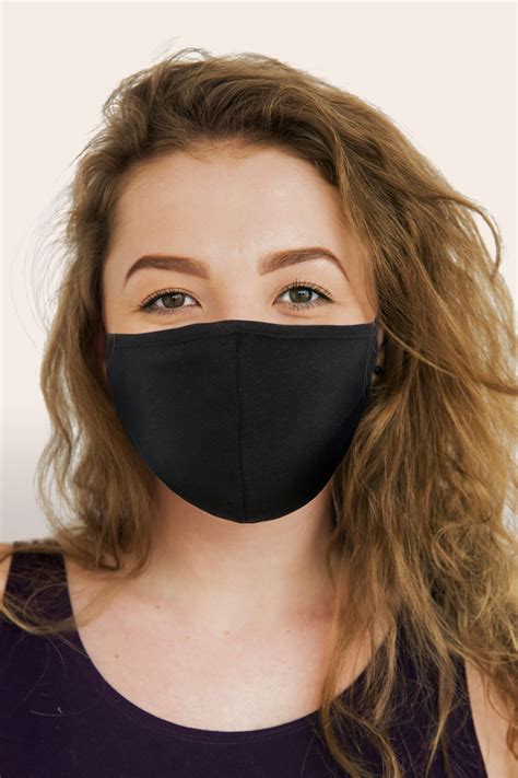 Reusable Face Mask High Quality Cotton In Black Adjustable And With