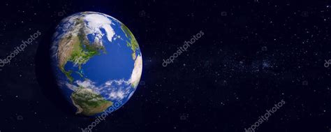 Vista Panorámica De La Tierra Y La Galaxia Planeta Azul El Mundo