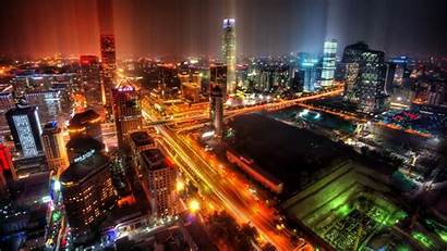 Beijing Night Rain China Downtown Cityscapes Wallpaperup