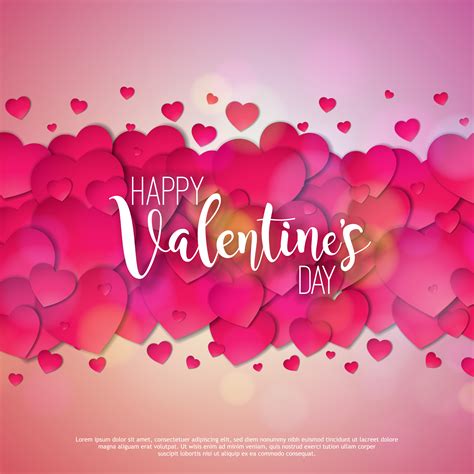 Happy Valentines Day Design With Red Hearts 329977 Vector Art At Vecteezy