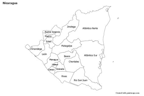 Mapas De Nicaragua Para Imprimir Y Descargar Con Y Sin Nombres Porn