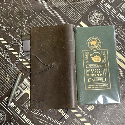 Used Travelers Notebook Olive Edition Leather Cover Etsy