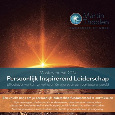 Nieuwe Mastercourse Persoonlijk Inspirerend Leiderschap Start