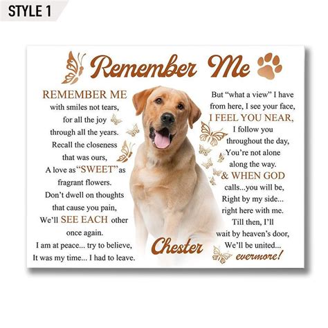 Remember Me Dog Poem Remember Me With Smiles Not Tears Anvyprints