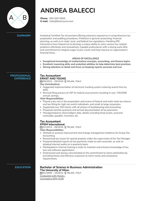 Tax Accountant Resume Sample Kickresume Hot Sex Picture