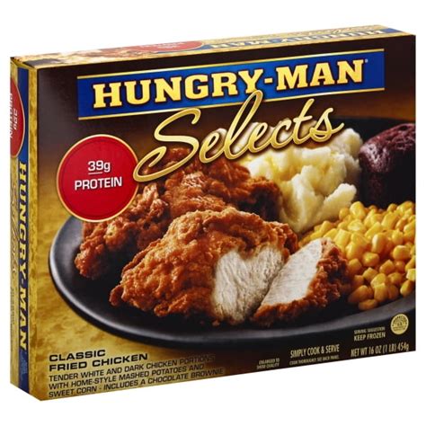 Hungry Man Selects Classic Fried Chicken Frozen Dinner 16 Oz Box