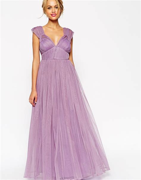 Asos Wedding Ruched Mesh Panel Maxi Dress At Maxi Dress Prom