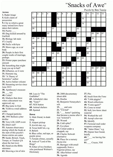 10 Best Large Print Easy Crossword Puzzles Printable Printableecom