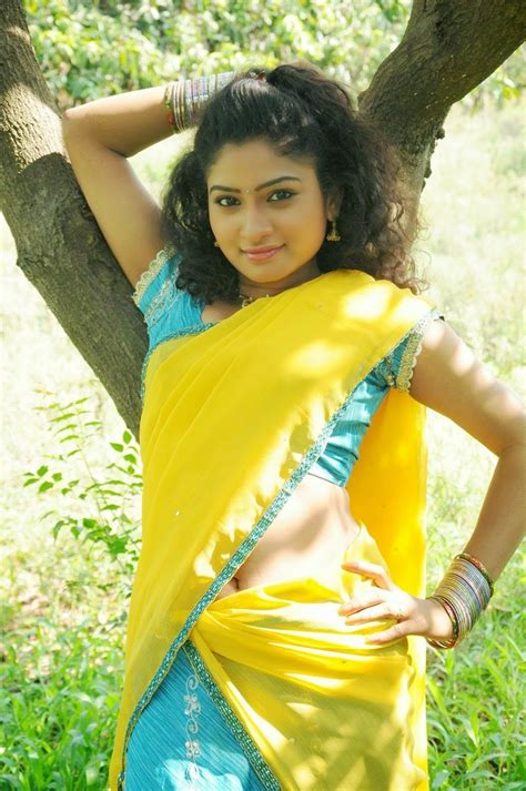 Actress Vishnu Priya Hot Sexy Navel Pics In Blue Half Saree Photos Hd