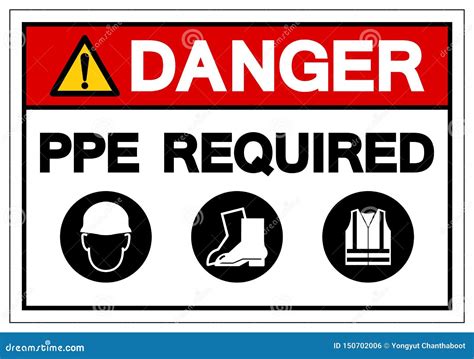 Danger Ppe Required Symbol Sign Vector Illustration Isolate On White