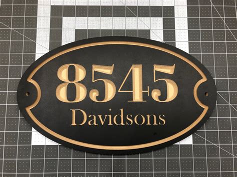 House Address Engraved Plaque 15 X 9 Oval House Number Outdoor Sign