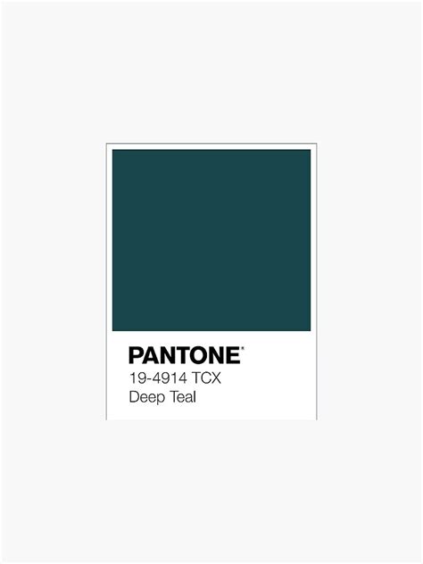 Pantone Color Sample Deep Teal Sticker For Sale By Kaatejuliana