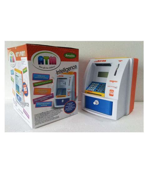 Money Saving Bank With Electronic Lock With Atm Piggy Bank Blue Buy