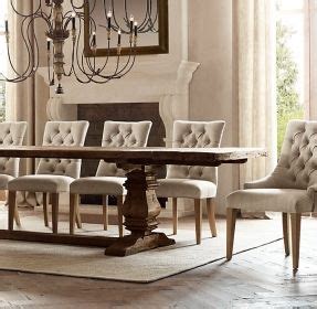 This beautiful farmhouse table is crafted from reclaimed pine wood, and it's 72 inches long and 44 inches wide—perfect for seating six to eight people. Trestle Salvaged Wood Extension Dining Table -- seats 10 ...