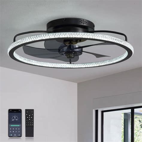 Fannehonne 20 Ceiling Fans With Lights And Remote Low Profile Flush