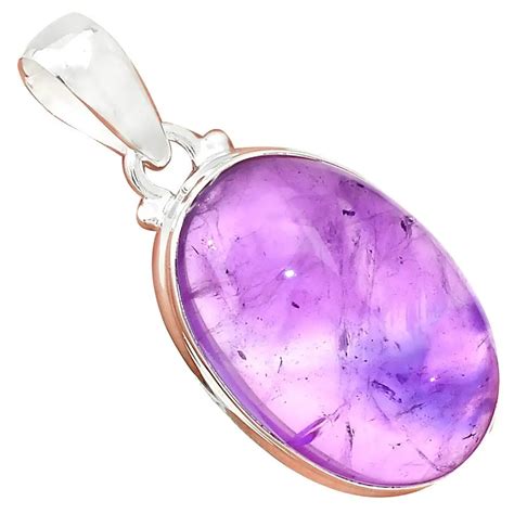 Nature Amethyst Pendant Sterling Silver Jewelry Mm Mhbap